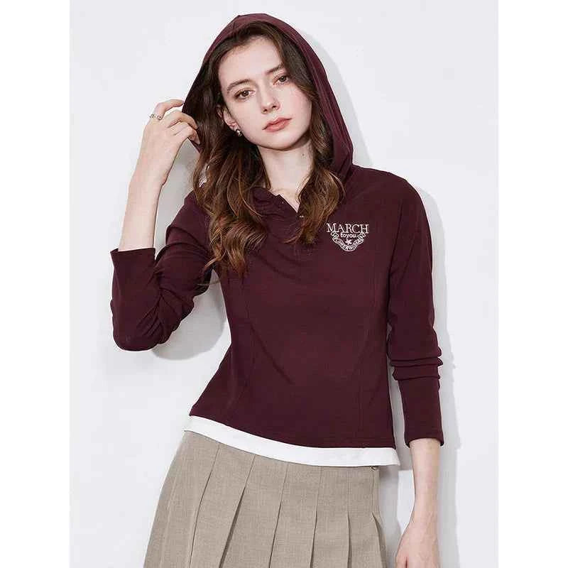 Colorful Slim Fit Hooded Sweatshirt