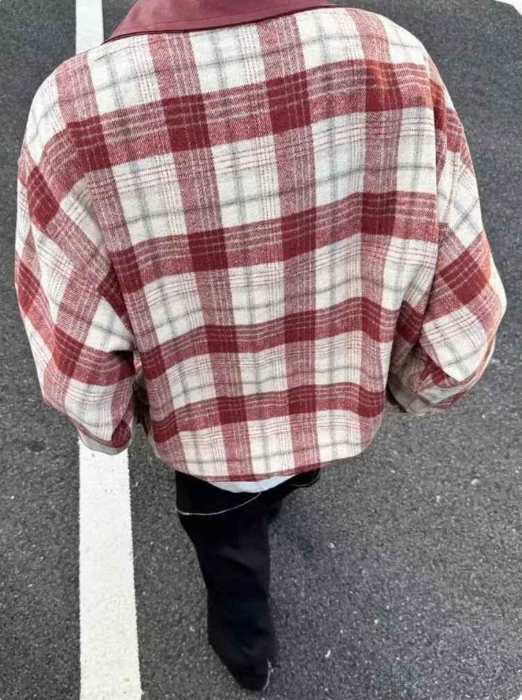 Patchwork Japanese Style Leather Jacket