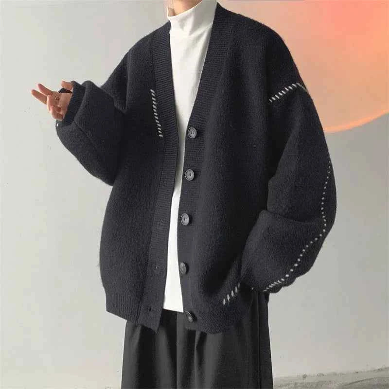 Cozy Oversized Patchwork Knit Cardigan