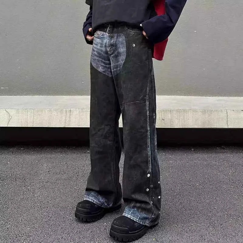 Luxury Cyber Graffiti Baggy Jeans
