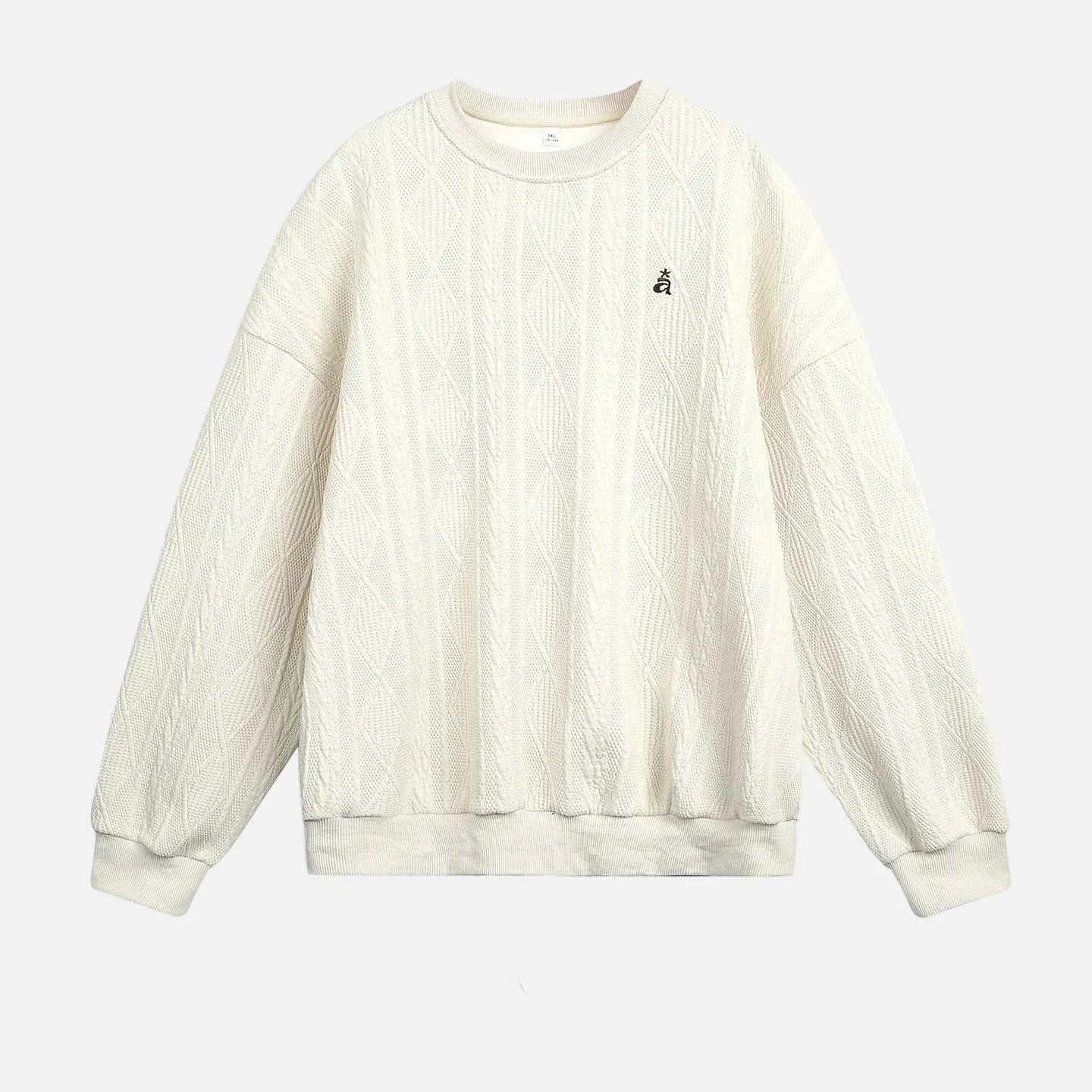 Embroidery Color Block Letter crewneck Sweatshirt