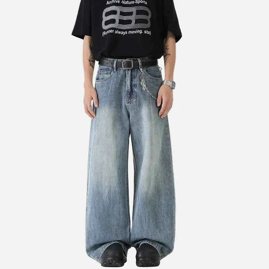 Streetwear High Quality Elastic Loose Fit Jeans
