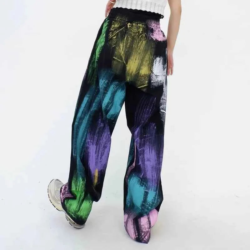 Graffiti Colorful Oversize Elastic Waist Pants