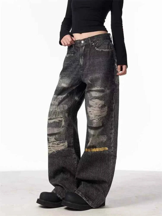 Vintage Streetware Black Ripped Baggy Jeans