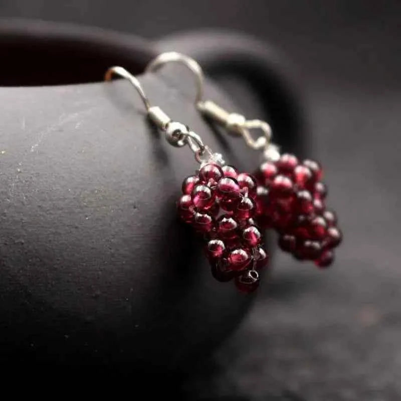 Garnet Natural Stone Healing Dangle Earring
