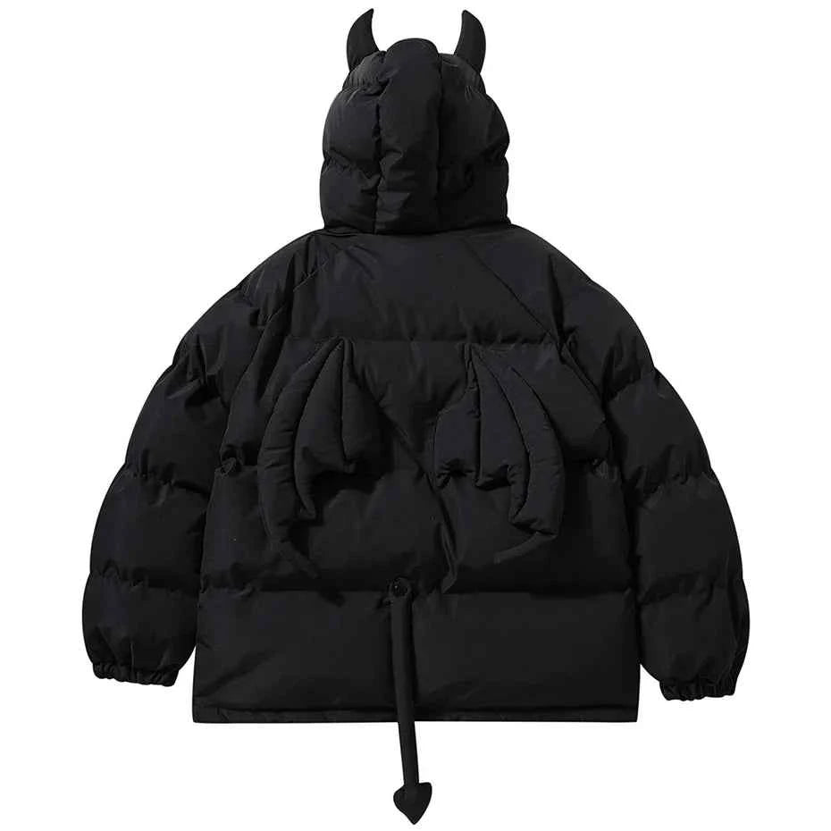 Streetwear Padded Monster With Bag Puffer Jacket