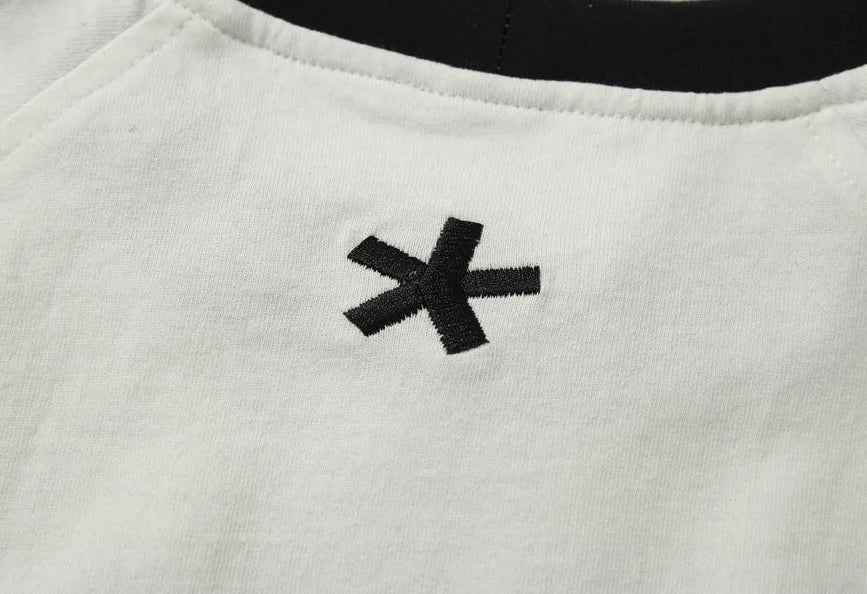 Y2K Casual Loose Fit Embroidery Stripe T-Shirt
