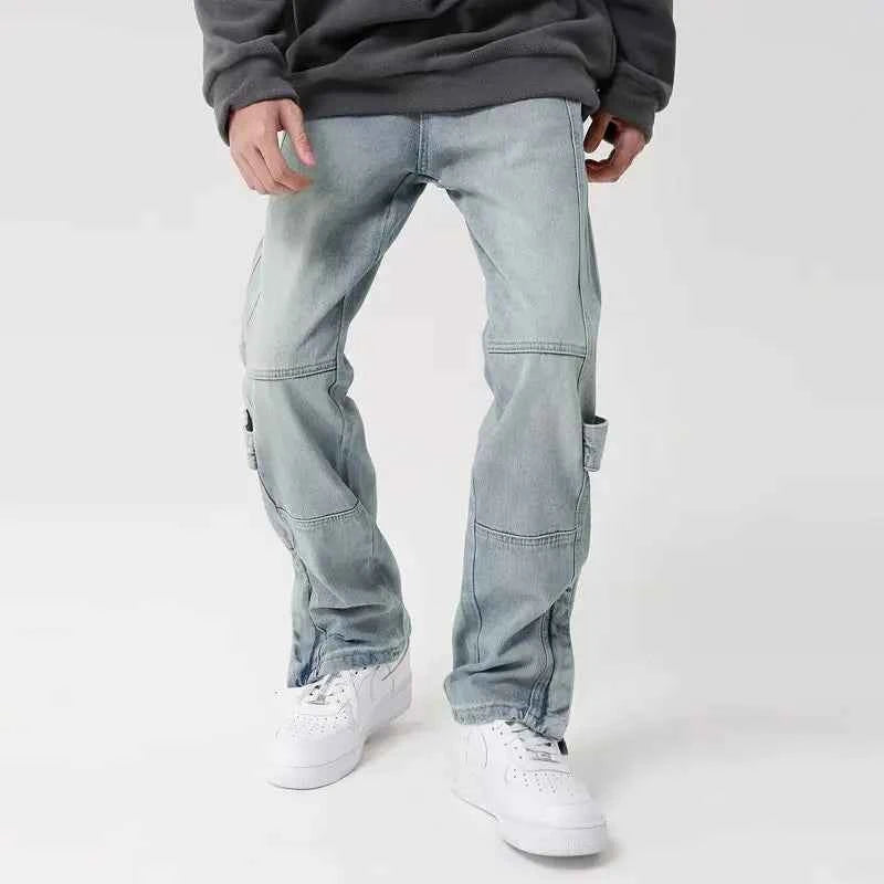 Y2K Streetwear Vintage Cyber Blue Baggy Jeans