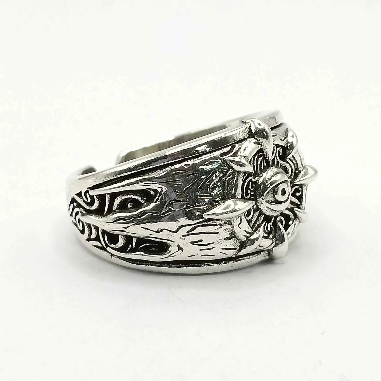 Retro Divine Hip Hop Eye Open Silver Ring