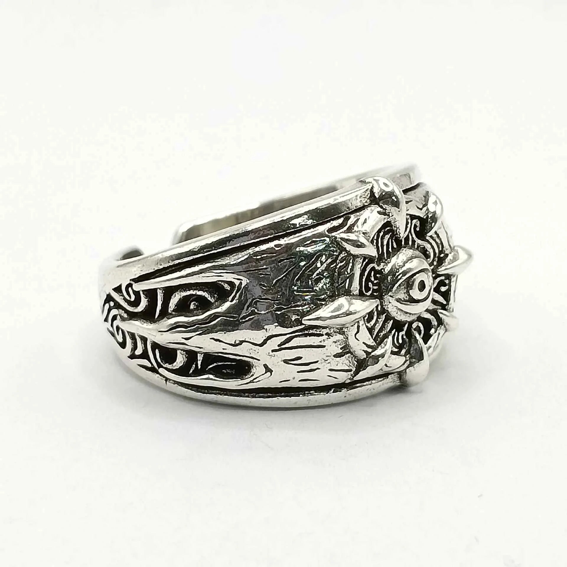 Retro Divine Hip Hop Eye Open Silver Ring