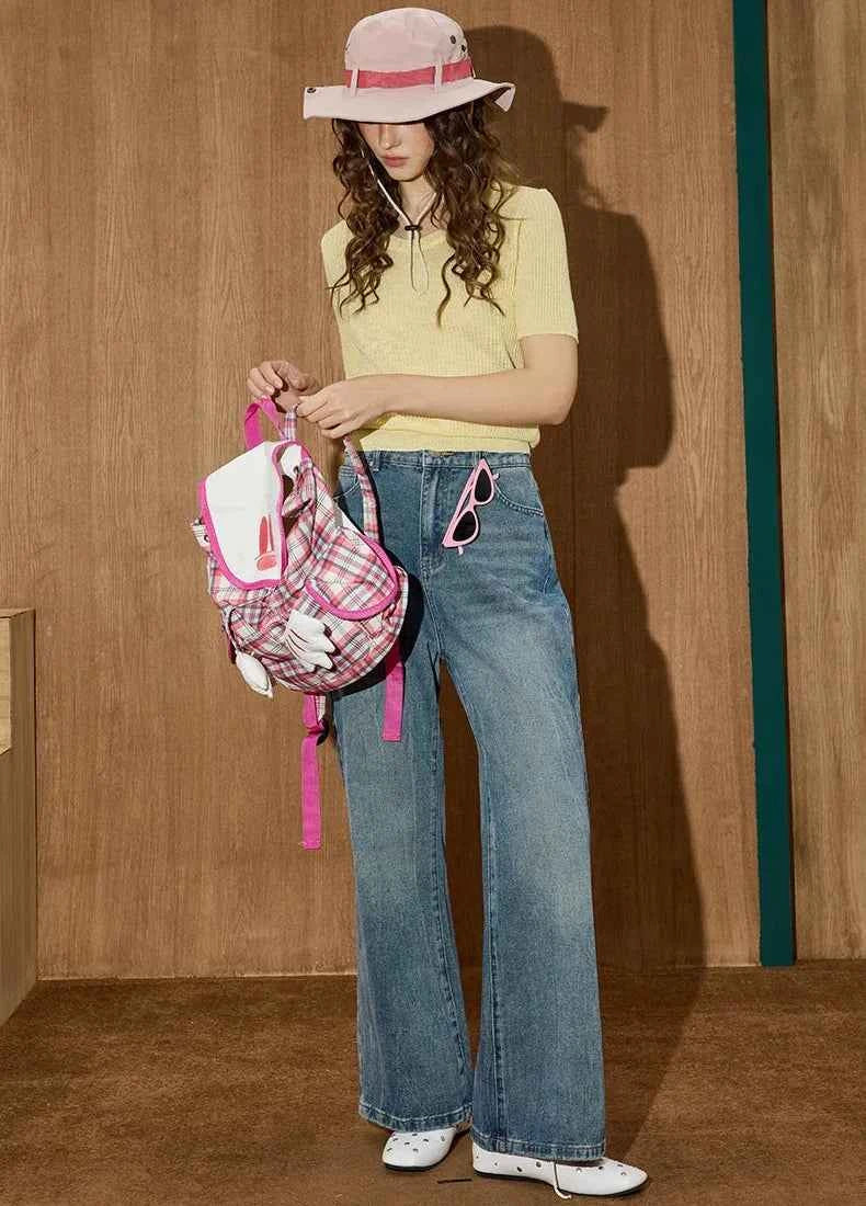 Comfortable Washed High Waist Flared Jeans
