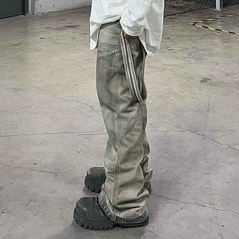 Distressed Vintage Ink Splash Baggy Jeans