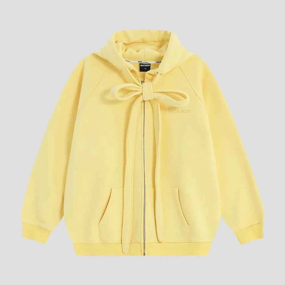 Casual Strap Design Velvet Hooded Sweatshirt