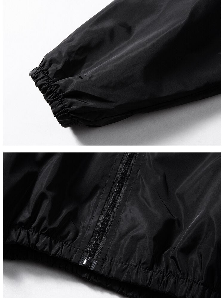 Horizontal Broad Stripe Zipper Hoodie