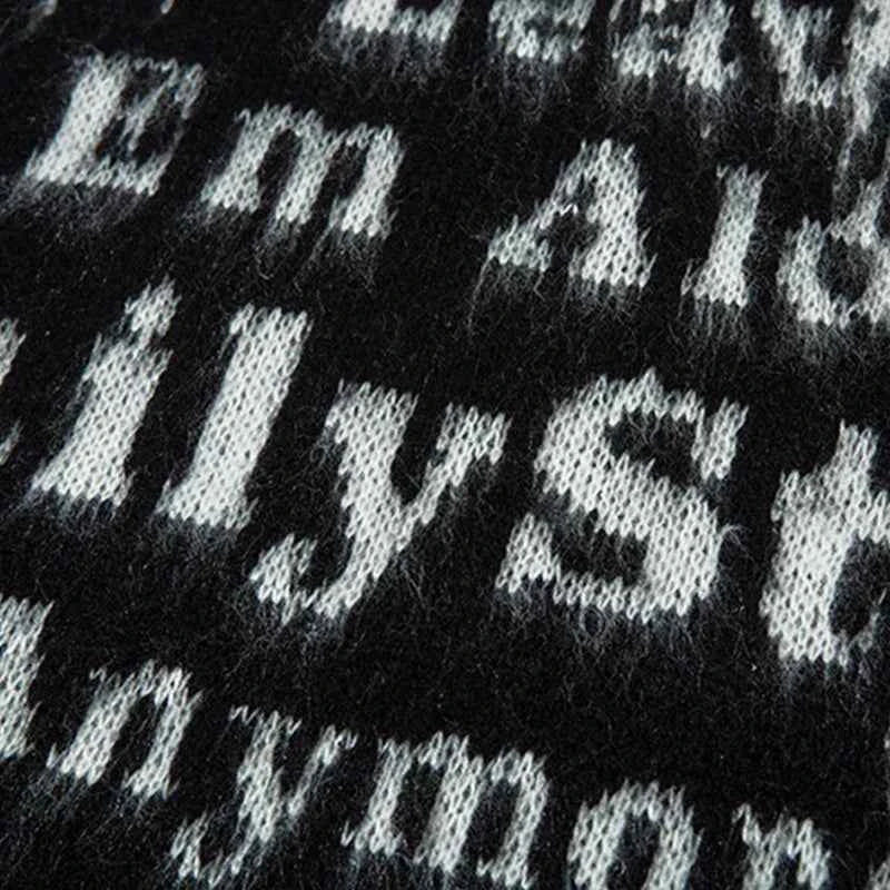 Autumn Chic Retro Letter Knitted Sweater