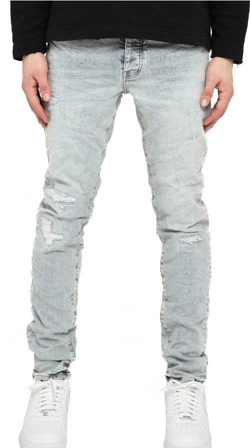 PURPLE Jeans Distressed Ripped Light Wash