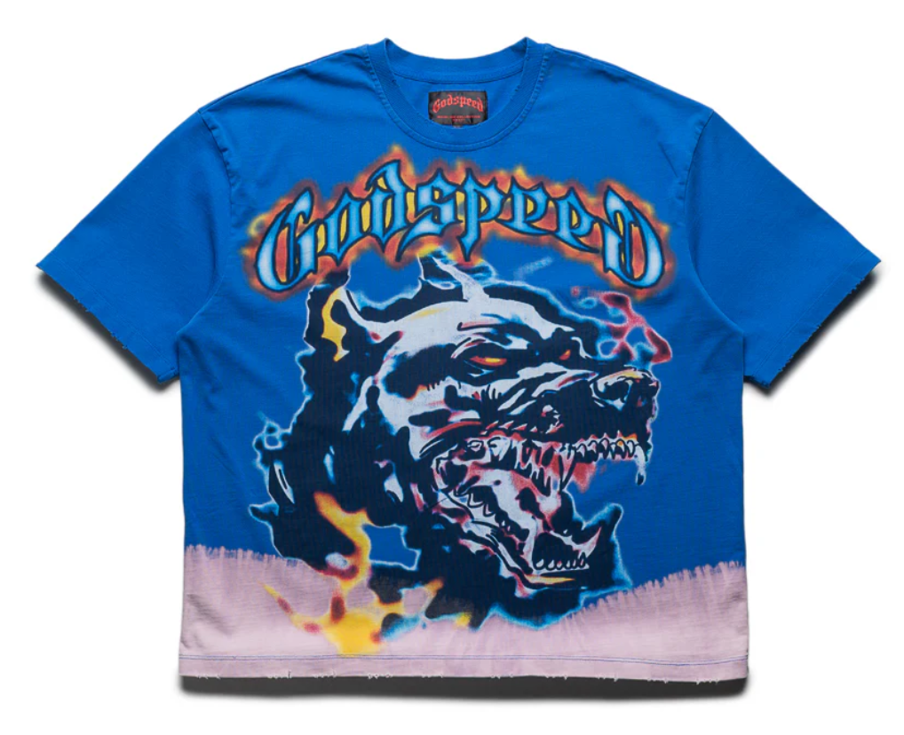 GODSPEED TShirt Dog Flame Graphic