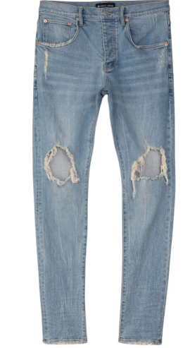 PURPLE Jeans Distressed Ripped Light Wash