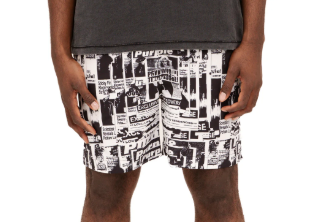 PURPLE Shorts Graphic Print Monochrome