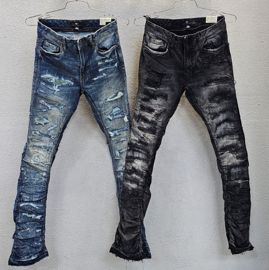 JORDAN CRAIG Jeans Distressed Stacked
