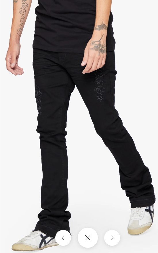 6THNBRHD Jeans Black Washed Distressed