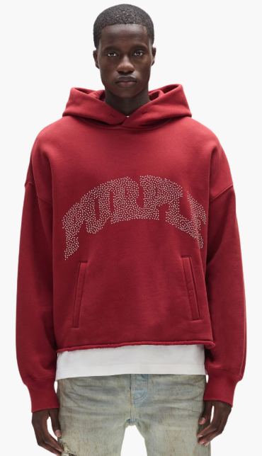 PURPLE Hoodie Rhinestone Logo