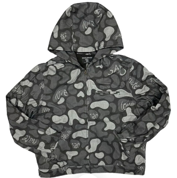MIXED EMOTIONS Hoodie Camo Graphic ZipUp