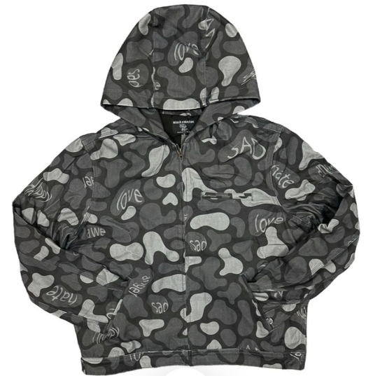 MIXED EMOTIONS Hoodie Camo Graphic ZipUp