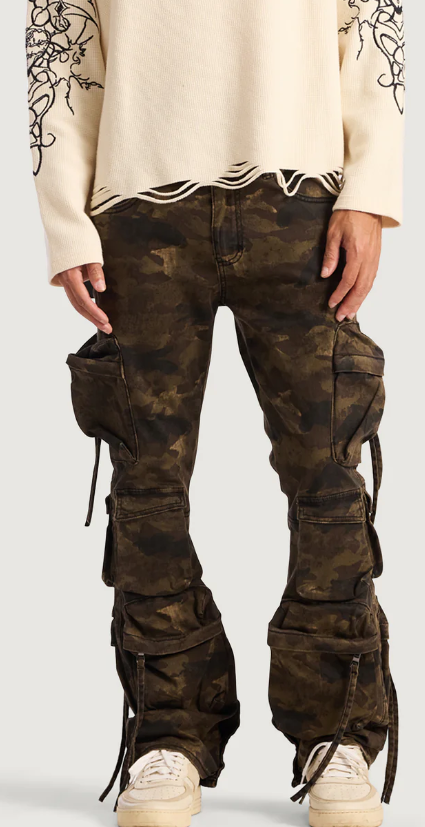 EMBELLISH Cargo Pants Camo Multi Pocket