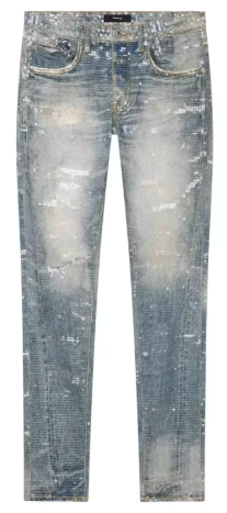 PURPLE Jeans Distressed Paint Splatter Light Wash