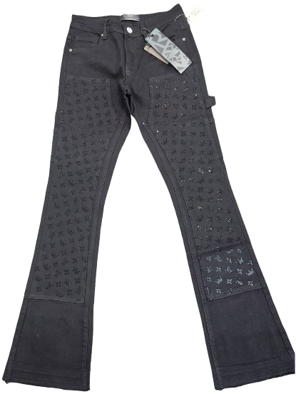 REVEER Jeans Monogram Panel Distressed