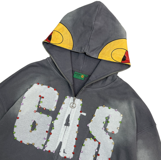 GAS Hoodie Rhinestone ZipUp
