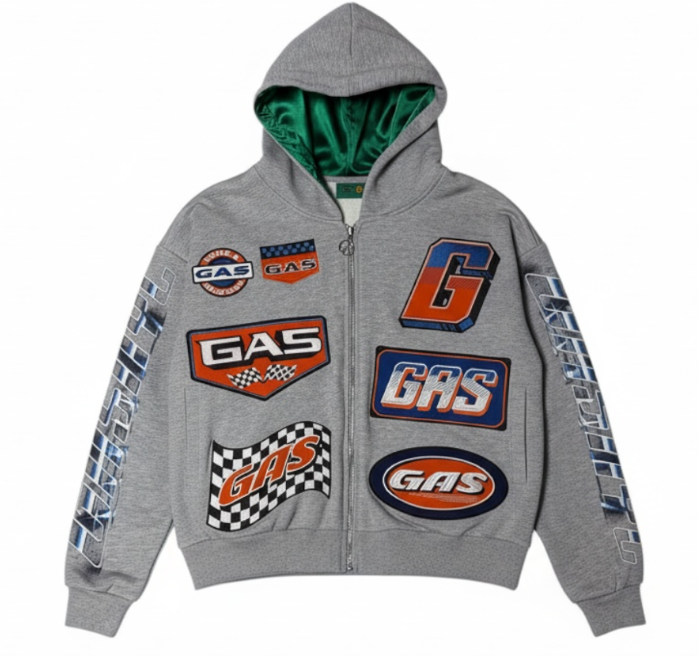 GAS Hoodie Racing Patchwork ZipUp
