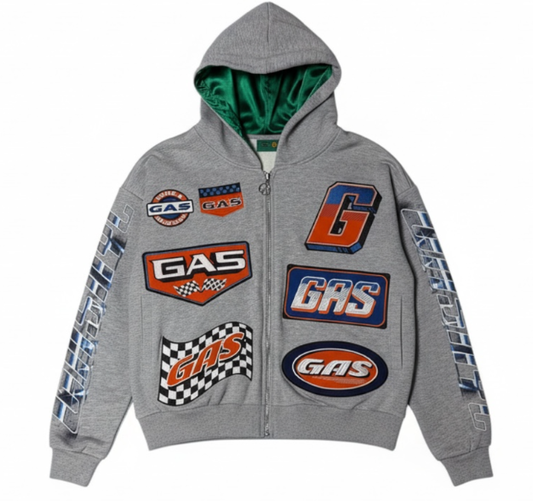 GAS Hoodie Racing Patchwork ZipUp