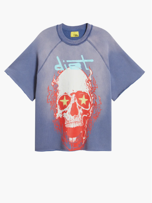 DIET START MONDAY TShirt Flaming Skull Graphic