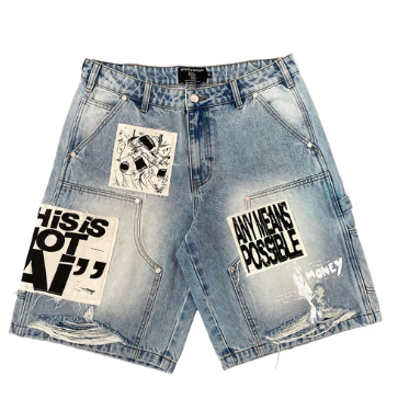 ME 'AI' DENIM SHORTS