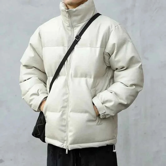 Men Black Winter Parka Padded Casual Jacket