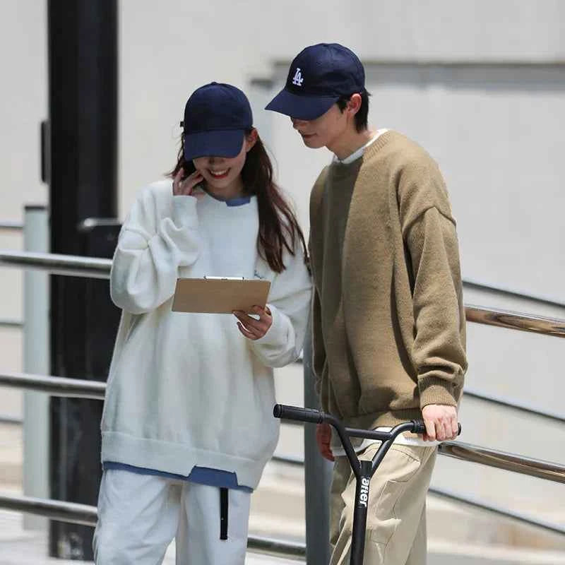 Cozy Fake Two-Piece Matching Knitwear Sweater