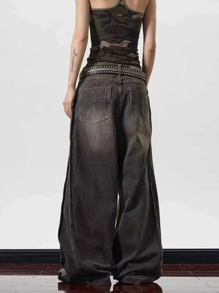 Vintage Black Washed Baggy Jeans
