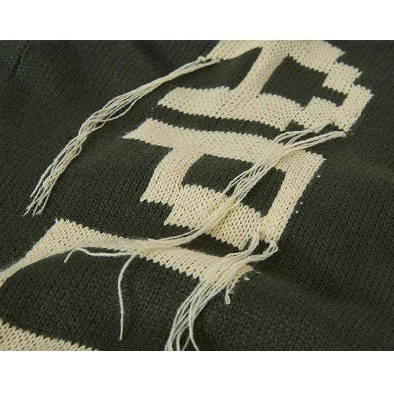 Y2K Women Cozy Distressed Oversized Knit Sweater