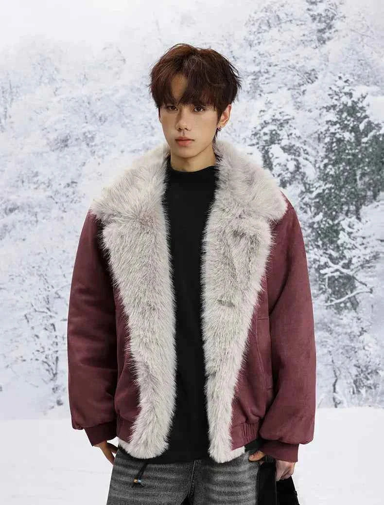 Stylish Single Breasted Loose Faux Fur Jacket