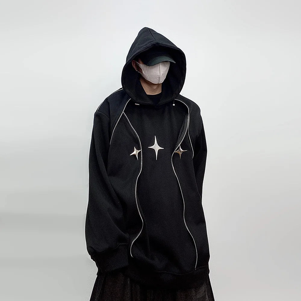 Chrome Star Oversized Hoodie Jacket