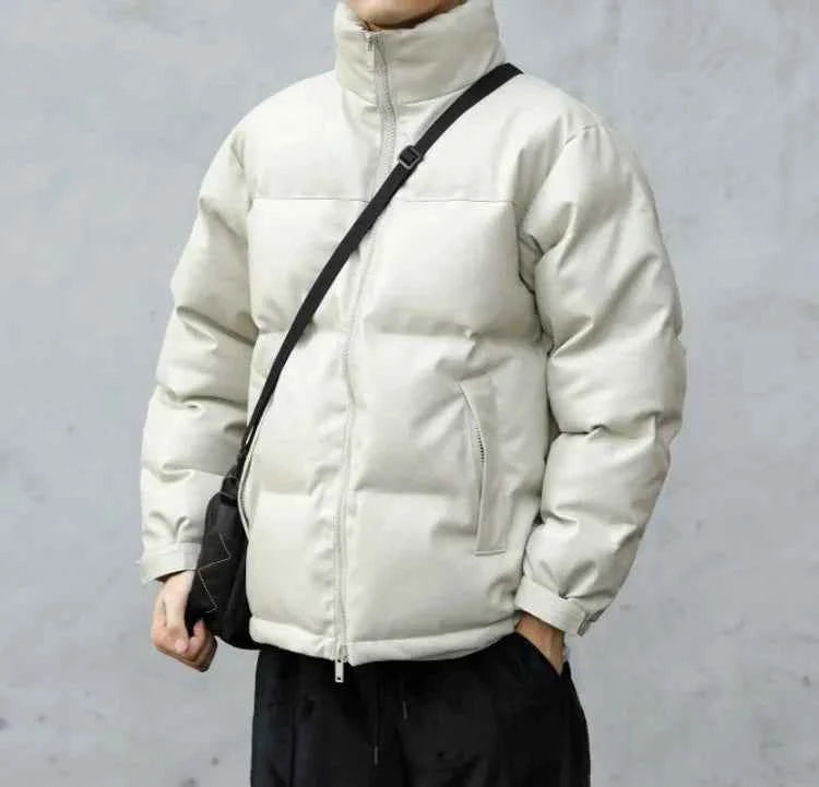 Men Black Winter Parka Padded Casual Jacket