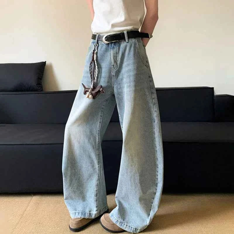 Vintage Summer Washed Loose Wide Leg Jeans