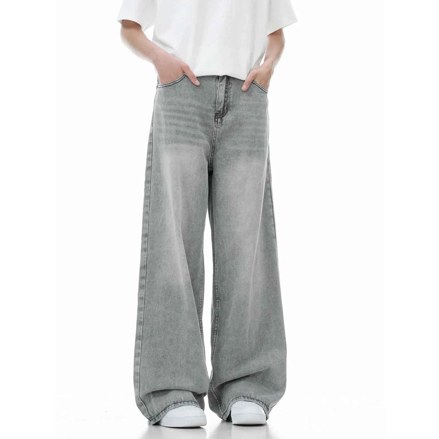 Insulated High Waist Wide Leg Denim Jeans