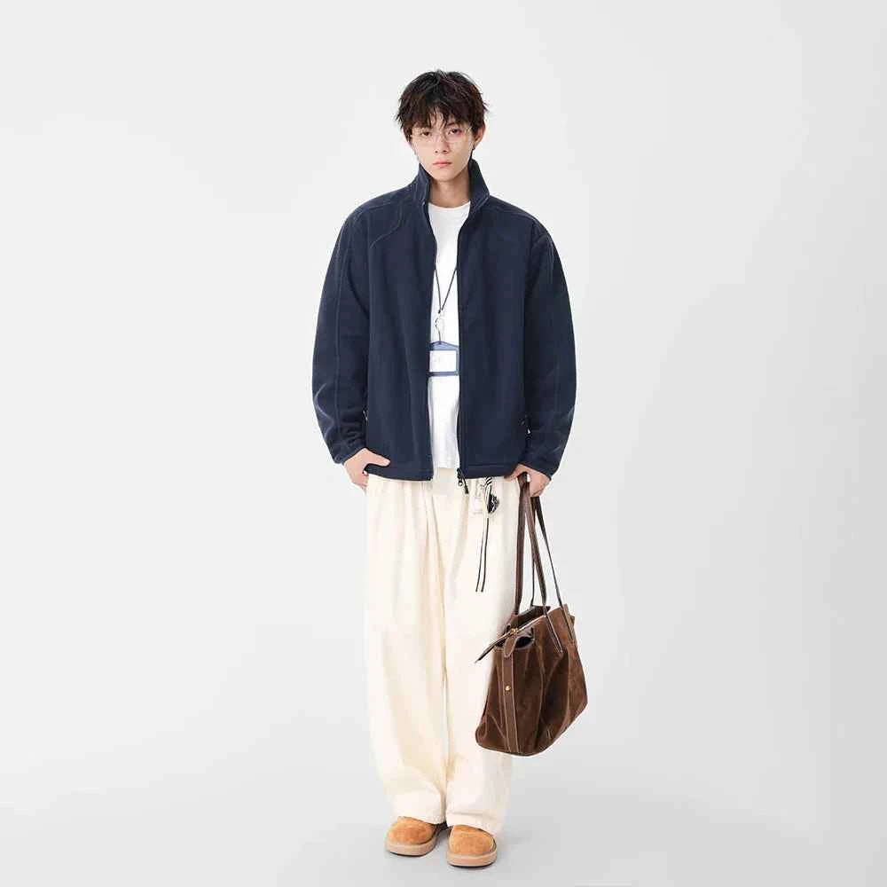 Y2K Lightweight Casual Fleece Zip-Up Jacket