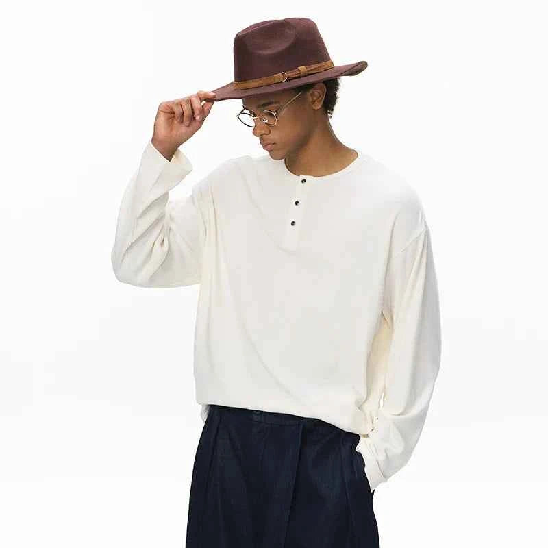 Cozy Lazy Style Relaxed Fit Long Sleeve T-Shirt