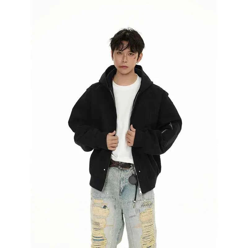 Elevated Modern Casual Hooded Bomber Jacket