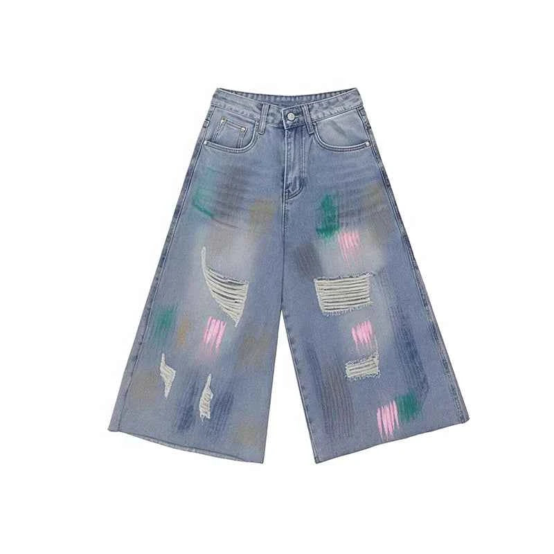 Boyfriend Graffiti Ripped Cool Jorts