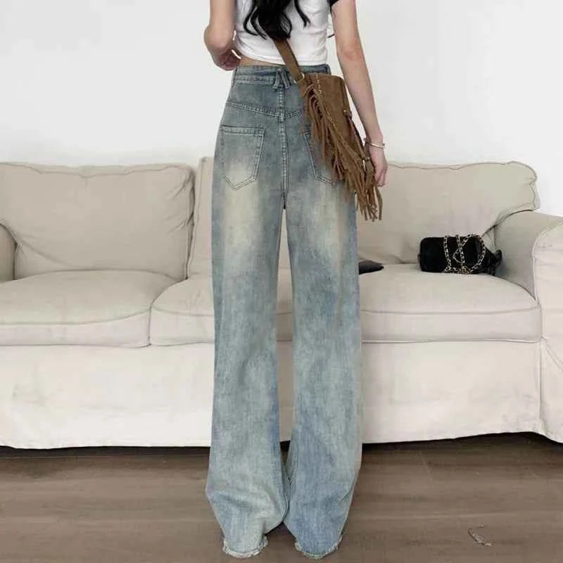Vintage Retro Wide Leg High Waisted Jeans